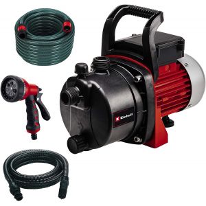 Kit pompe d'arrosage GC-GP 6538 Set/I (650 W, interrupteur marche/arrêt, bouchons de remplissage et de purge, avec tuyau d’aspiration de 4 m, tuyau d’arrosage de 20 m + pistolet pulvérisateur) - Occasion