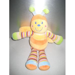 Doudou abeille papillon multicolore Mots d' Enfants 28 cm - Occasion