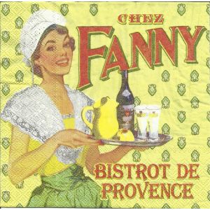 Lot De 2 Serviettes D&eacute;co Papier: Chez Fanny, Bistrot De Provence - Occasion