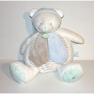 Peluche Ours Blanc Cassé Baby Nat Range Pyjama Doudou Ours Layette 48 Cm - Occasion