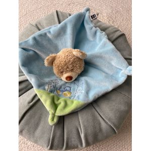 Doudou Peluche Ours Bleu Tex Tracteur Brodé - Occasion