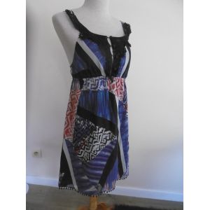 Guess Jeans Robe En Soie Imprim&eacute; T 36 - Occasion