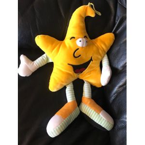 Doudou Peluche Étoile Jaune Rayé Vert Et Blanc 35cm - Occasion
