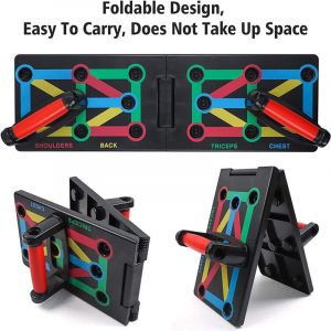 Planche De Pompes Pliable, Planche De Rack Push Up Multifonction, Complet Et Pompes Efficaces Push-Up Board De Fitness 64x20 - Occasion