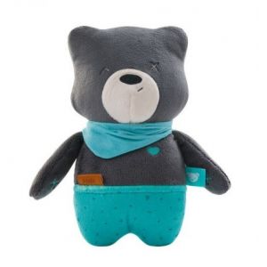 Peluche doudou 25cm MyHummy Premium bruit blanc Matt ours gris et bleu aide bébé au sommeil 5 musiques endormissement enfant automatique - Occasion