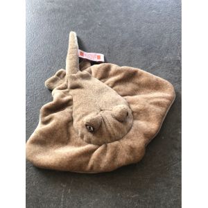 Peluche Raie Poisson Beige Et Creme 26 Cm Leosco Collection - Occasion