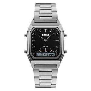 Superbe Montre Double Affichage Analogique + Digital Chic Classique Tendance Youngtimer Style Vintage Des Casio Des Ann&eacute;es 70 - Affichage Num&eacute;rique: Chronom&egrave;tre Alarme Calendrier... Acier - Occasion