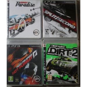 État Neuf, En Lot Éco Ou A L&#39;Unité, 4 Des Meilleurs Jeux Ps3 De Courses De Tous Les Genres : Burnout Paradise, Need For Speed Hot Pursuit, Dirt 2, Split/Second. 100% Testés Et Vérifiés - Occasion