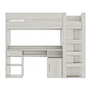 Lit combin&eacute; bureau -armoire en mezzanine 90x200 Montana - Occasion