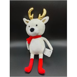 Doudou Peluche Renne Cerf Blanc Écharpe Rouge Bois Or - Vertbaudet - Occasion