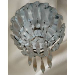 Suspension Montgolfi&egrave;re &Agrave; Pampilles En Cristal Et Laiton - Occasion