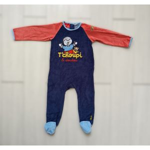 Dors Bien. Grenouillère. Pyjama Multicolore T'choupi & Doudou. Velours. 18-24 Mois. 86 Cm - Occasion