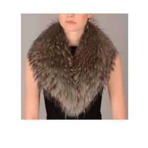 Grand Col Fourrure Veritable Marron Fauve Amovible Chale Brides Protection Beaute Elegant Long 1 M Lar 15 Cm Chaud Hiver Chic Froidure Saison Accessoire De Mode Fem Doublure Manteau Blouson Robe Veste - Occasion