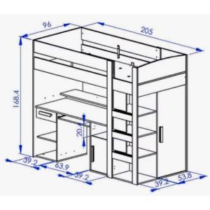 Lit Mezzanine Combiné 90x200 Cm (Gami - Montana) - Occasion