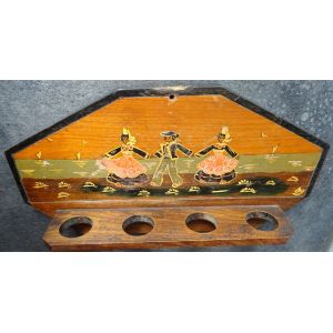 PORTE PIPES mural ann&eacute;es 60 en bois peint d&eacute;cor Bretagne - Occasion