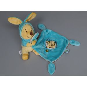 Doudou Winnie Déguisé Lapin Bleu Mouchoir Disney Nicotoy - Occasion