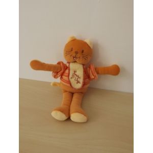 Doudou Chat Orange Jaune Sucre D'orge - Occasion