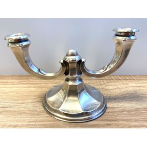 Ancien Bougeoir Chandelier Allemagne 1930 Art Déco Wilhelm Wolff Plaqué Argent - Occasion