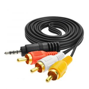Câble Audio et vidéo 3.5 vers RCA mâle, cordon de 1M, 3.5mm, prise Jack mâle vers 3, adaptateur RCA pour haut-parleur, ordinateur portable, DVD, TV - Occasion