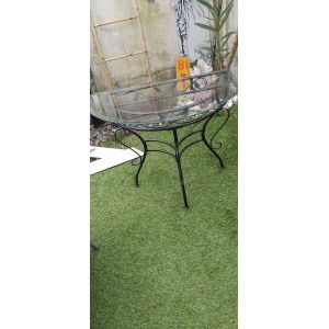 Console Demi Lune En Fer Forgé Et Verre Comme Neuve - Occasion