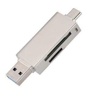 Lecteur de carte 2 en 1 de type C pour carte SD/TF/MICRO SD Adaptateur USB OTG (or) - Occasion