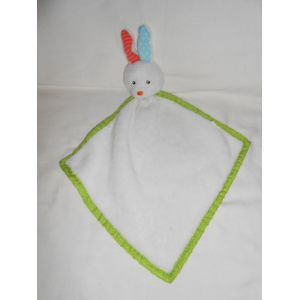 Doudou Lapin Triangle Couverture Mouchoir Lange Jurong Kangning Plush Zd Trading Nanjing Kestrel Toy Grelot Blanc Vert Bleu Blanc Pois Raye Baby Action Peluche - Occasion