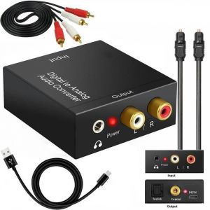 Juce? Adaptateur de convertisseur Audio R-L Avec C?ble Optique Prozor DAC Num?rique SPDIF TosLink vers Analogique - Occasion