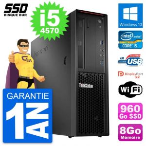 PC Lenovo ThinkStation P300 SFF Intel i5-4570 RAM 8Go SSD 960Go Windows 10 Wifi - Occasion