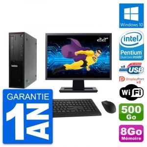 PC Lenovo P300 SFF Ecran 22" Pentium G3220 RAM 8Go Disque 500Go Windows 10 Wifi - Occasion