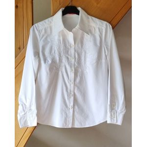 Chemise Alain Manoukian Taille 38 Blanc Avec Broderies - Occasion
