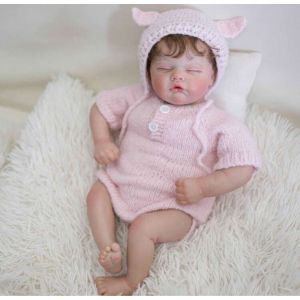 Poupée Bébé Fille Reborn Nouveau-né Vrai Baby Poupée Endormie Réaliste 45cm - Occasion