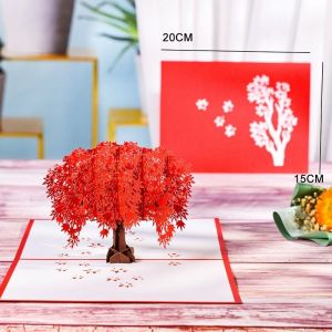 Carte d'anniversaire Pop-Up 3D faite &agrave; la main,cartes de v&iquest;ux pour la saint-valentin pour les Couples,femme et mari - Type Maple - Occasion