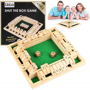 Shut The Box Jeu de Dés en Bois,Shut The Box Jeu de Table en Bois,Jeu de Plateau en Bois,Shut The Box 4 Joueurs,Jeux de Table Classiques pour Salle de Classe Maison fête - Occasion