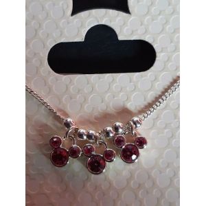 Joli Collier Fille Fantaisie Disney Minnie Avec Strass Rose - Occasion