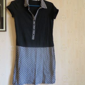 Robe Chemisier 3 Suisses Noir Et Damier Excellent État - Occasion