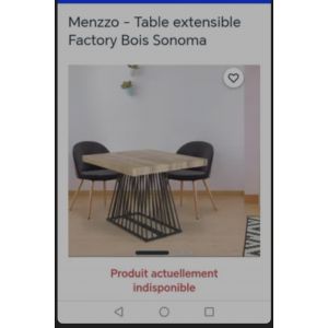 Table de salle &agrave; manger extensible Menzzo - Occasion