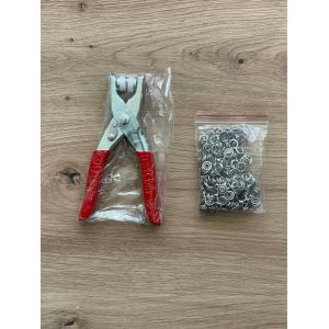 Kit D'outils De Fixation Pour Couture De Vêtements, Anneaux En Métal Avec Pince, Lèvent À Pression, 1 Ensemble - Occasion
