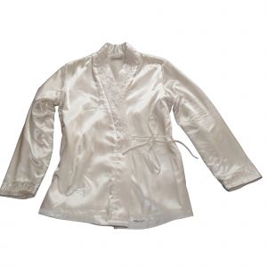 Veste D'interieur Brodee Polaire Et Satin Ivoire. Etam. Taille 38 - Occasion