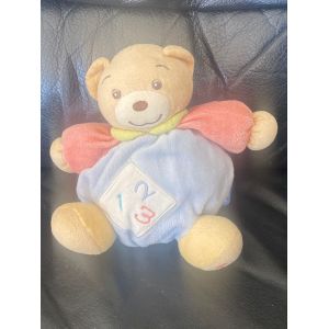 Doudou Ours Boule Bleu 123 Rouge 18cm Kaloo - Occasion