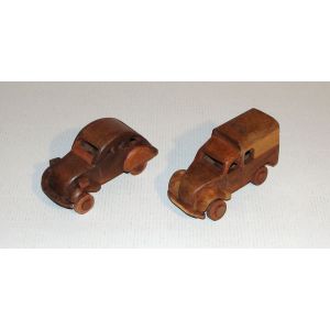 Voiture En Bois 2 Cv Citroen Lot 2 Vehicules 2 Chevaux Fourgonnette - Occasion