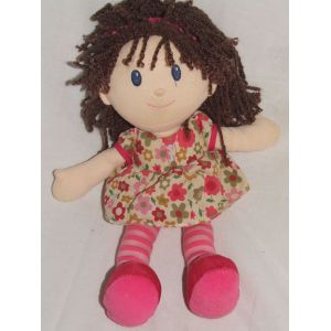 Poupee Elc England Tissu Chiffon Rose Fleurs 35 Cm 2008 - Occasion