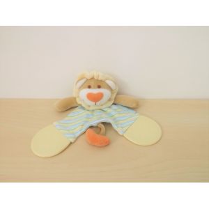 Doudou Lion Bleu Rayures Kimbaloo - Occasion