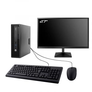 PC HP EliteDesk 705 G3 SFF Ecran 27" AMD AMD A6-8570 RAM 64Go SSD 2To W10 Wifi - Occasion