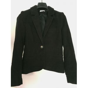 Veste Blazer En Velours Noir Promod Taille 40 - Occasion