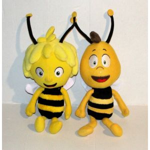 peluche maya l'abeille et son copain willy arkopharma jemini - Occasion