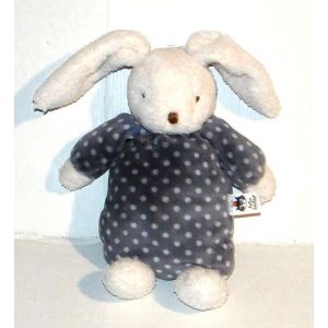 doudou lapin cr&egrave;me gris &agrave; pois jellycat peluche jellykitten - Occasion