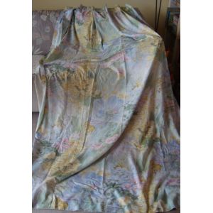 Paire Rideaux Sur Mesure Chintz Fleuri Bouchara 0,9 * 2,53 Chacun - Occasion