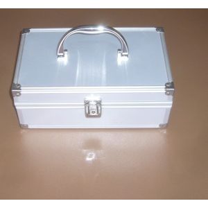 Valise Valisette Coffre Aluminium Argent&eacute; Valise Valisette Argente Aluminium Argent&eacute; Coffre Coffret Beaute Bijoux Vanity Case Valise Beaut&eacute; Design Boite Mallette Maquillage Cosm&eacute;tique Rigide Alu Al - Occasion