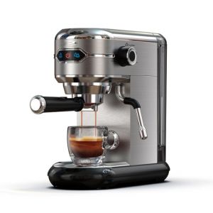 PSH5 2-in-1 Semi-Automatic Coffee Maker with 20Bar Extraction Capacity for 1/2 Cups. Features: Electronic Buttons, 51mm Coffee Grinder, 1450W Steam Technology, Steam-Driven Frother, Capsule/Ground - Occasion