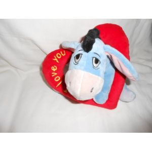 Doudou Peluche Bourriquet Coeur Rouge I Love You Noeud Rose Disney Nicotoy Simba Toys Dickie 18cm Assis - Occasion